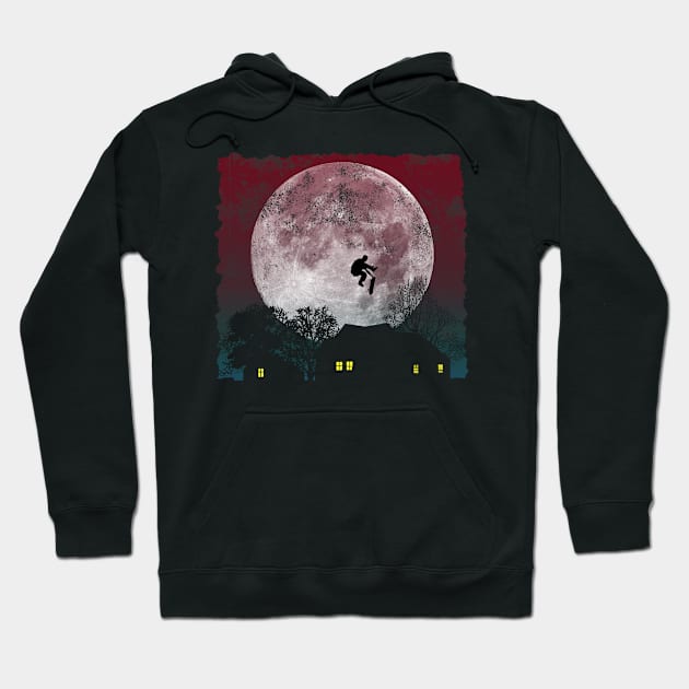 Skateboarding Freestyle - Red Dawn Hoodie by MerlinArt